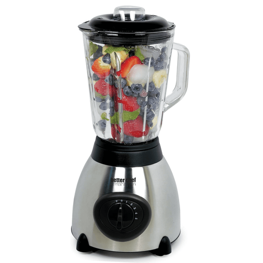 Better Chef 500W 5-Speed Glass Jar Blender with Stainless Steel Base