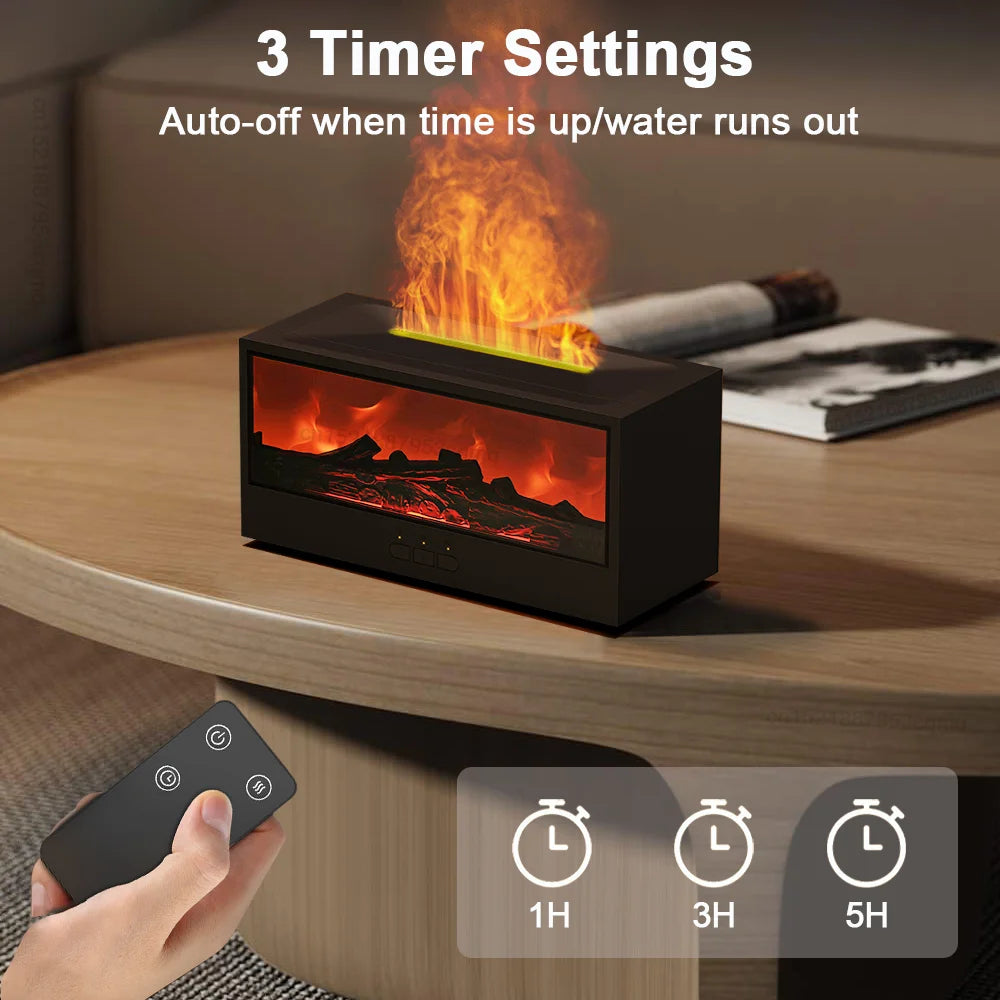 Fireplace Humidifier Flame Aroma Diffuser Fire Humidifier Essential