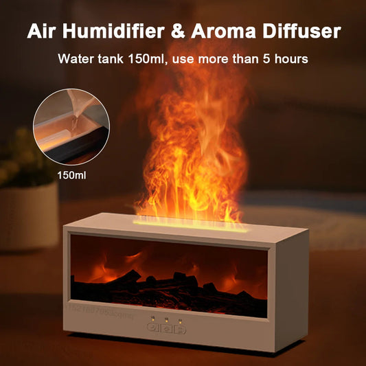 Fireplace Humidifier Flame Aroma Diffuser Fire Humidifier Essential